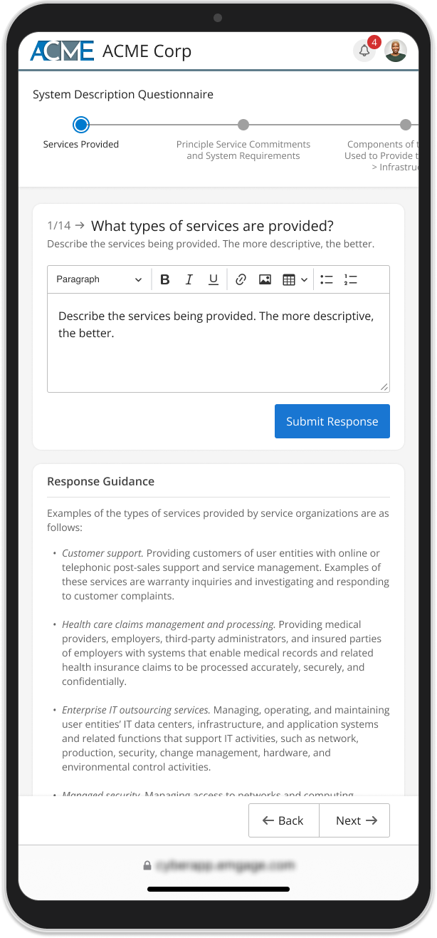 Re-imagined questionnaire shown on a mobile device.