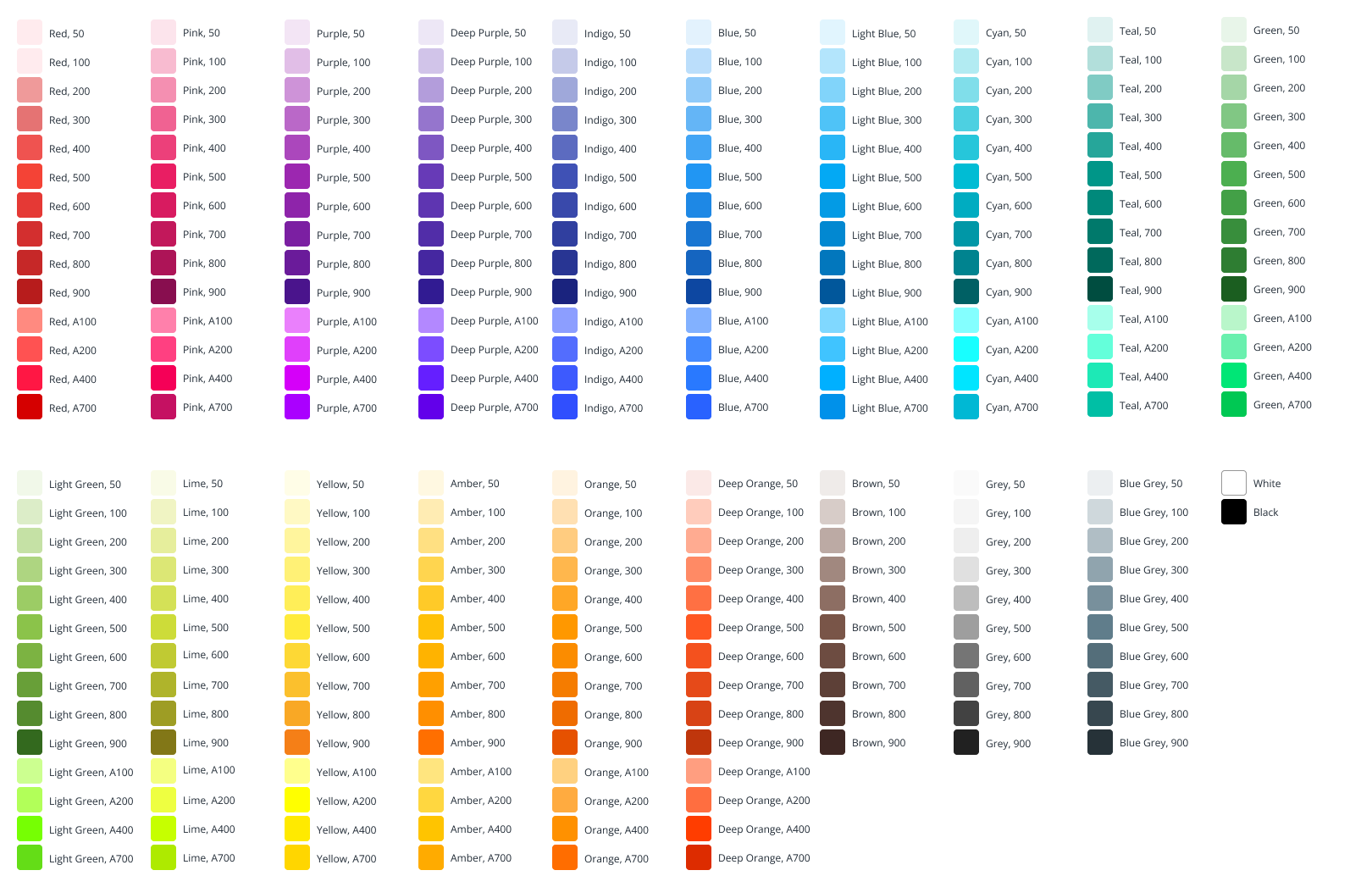 Engage design system color swatches